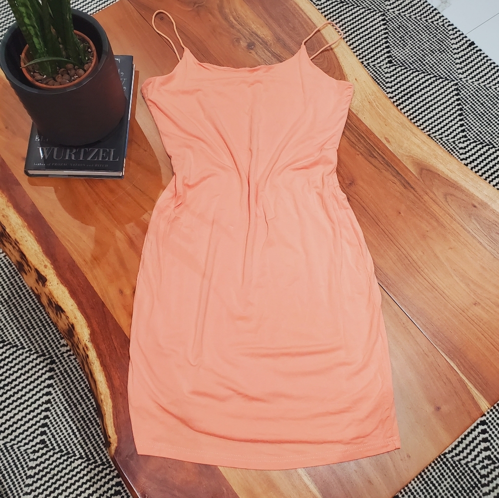 Soft Coral Peach Slip Dress